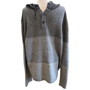 VTG Men's KR3W KREW Wool Blend Colorblock Hooded Skatebaarding Sweater Gray XL